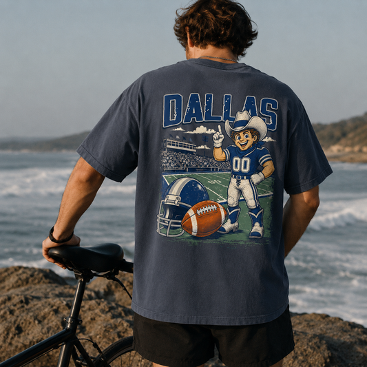 Dallas Football Mascot Vintage Graphic T-Shirt