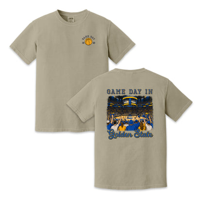 Vintage Golden State Basketball Game Day Arena Crowd T-Shirt