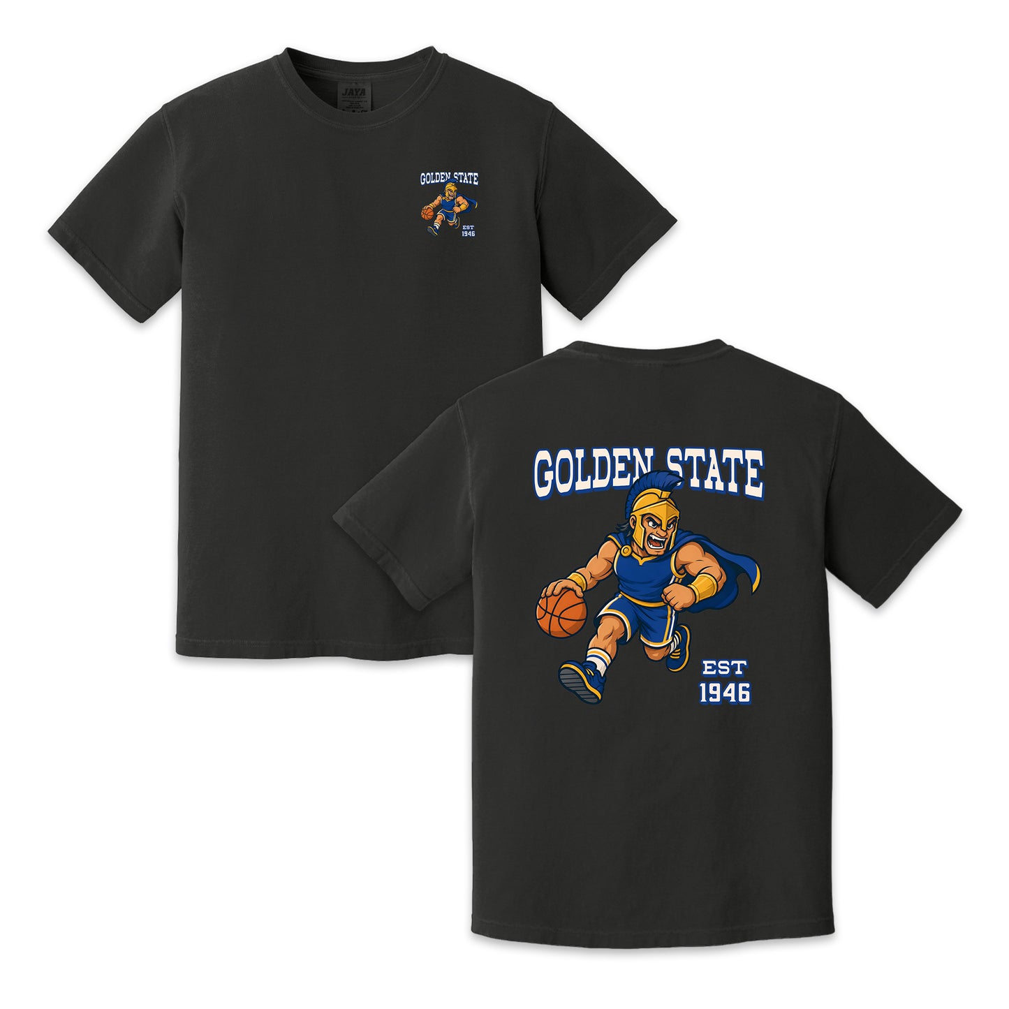 Golden State Warrior Mascot Two-Sided T-Shirt, Retro Basketball Graphic Tee for Sports Fans