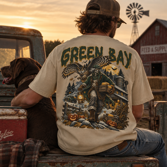 Green Bay Football Halloween Vintage Graphic T-Shirt