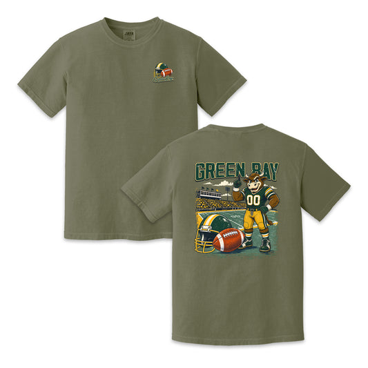Green Bay Football Mascot Vintage Graphic T-Shirt