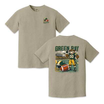 Green Bay Football Mascot Vintage Graphic T-Shirt