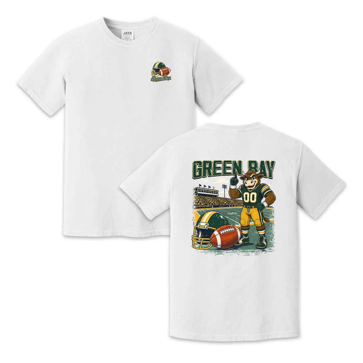 Green Bay Football Mascot Vintage Graphic T-Shirt