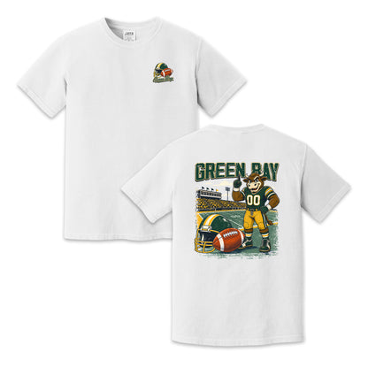 Green Bay Football Mascot Vintage Graphic T-Shirt