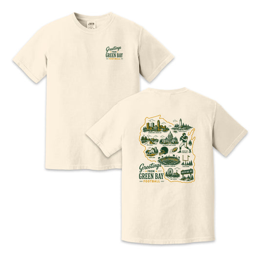 Green Bay Football Wisconsin Map Graphic T-Shirt