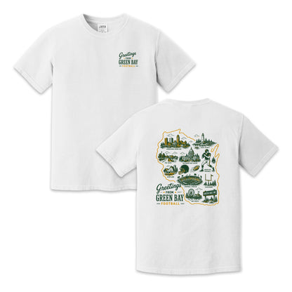 Green Bay Football Wisconsin Map Graphic T-Shirt