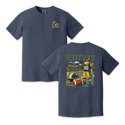 Green Bay Football Mascot Vintage Graphic T-Shirt