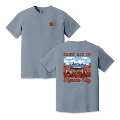 Vintage Kansas City Football Game Day Stadium Crowd T-Shirt