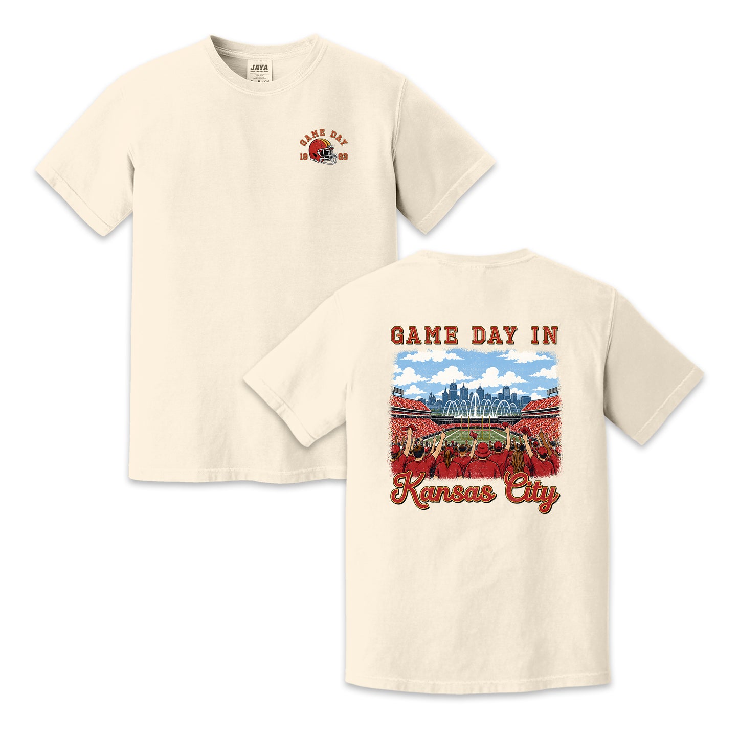 Vintage Kansas City Football Game Day Stadium Crowd T-Shirt