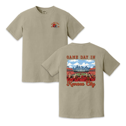 Vintage Kansas City Football Game Day Stadium Crowd T-Shirt