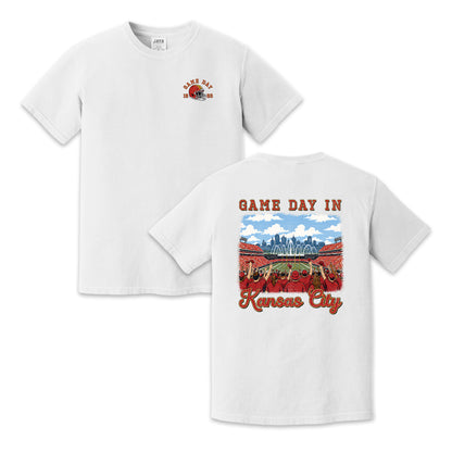 Vintage Kansas City Football Game Day Stadium Crowd T-Shirt