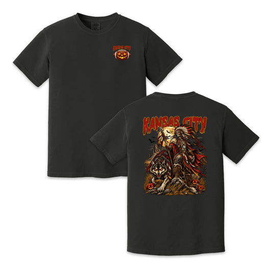 Kansas City Football Halloween Vintage Graphic T-Shirt