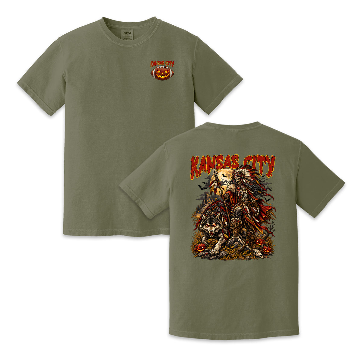 Kansas City Football Halloween Vintage Graphic T-Shirt