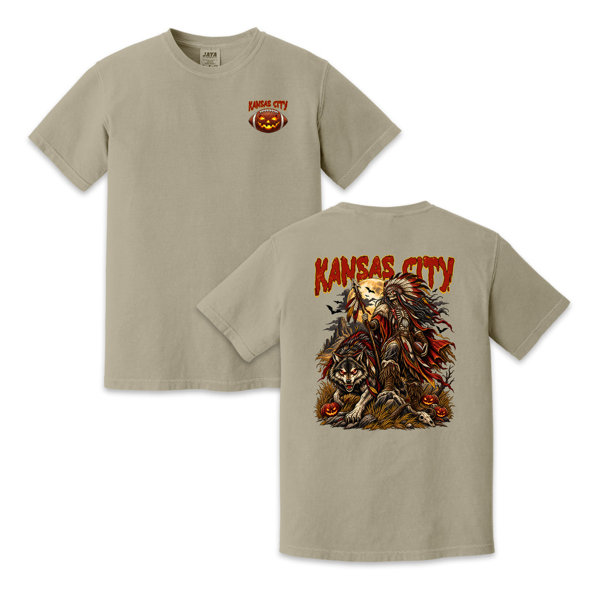 Kansas City Football Halloween Vintage Graphic T-Shirt