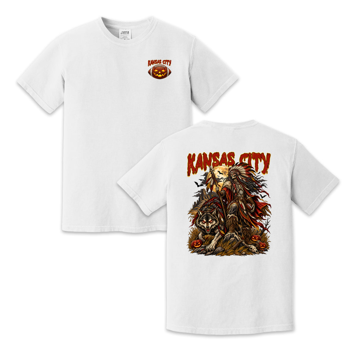 Kansas City Football Halloween Vintage Graphic T-Shirt