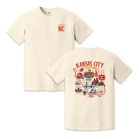 Kansas City Football Missouri Map Graphic T-Shirt