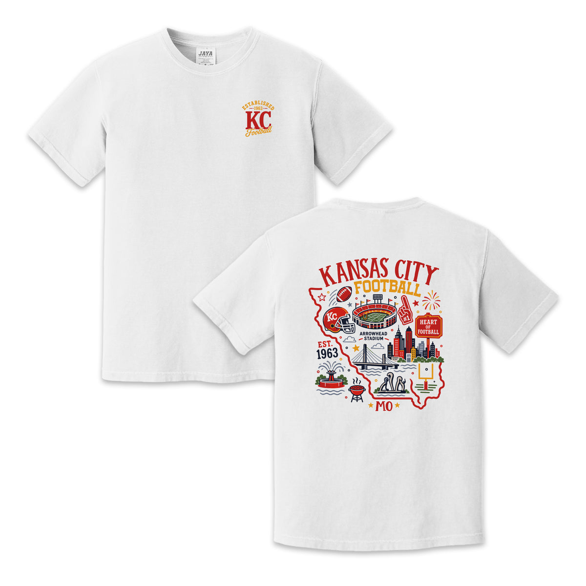 Kansas City Football Missouri Map Graphic T-Shirt