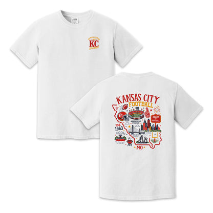 Kansas City Football Missouri Map Graphic T-Shirt