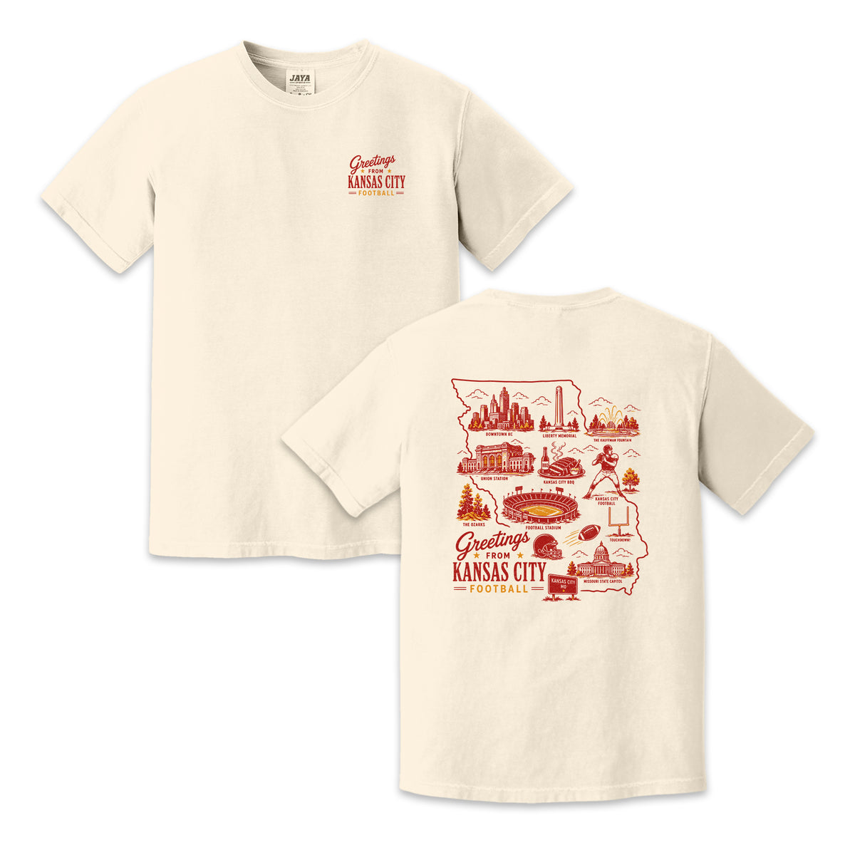 Kansas City Football Missouri Map Graphic T-Shirt