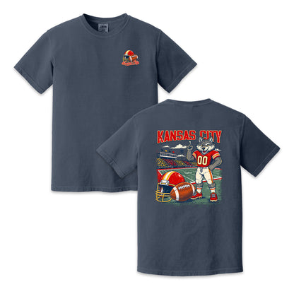Kansas City Football Mascot Vintage Graphic T-Shirt