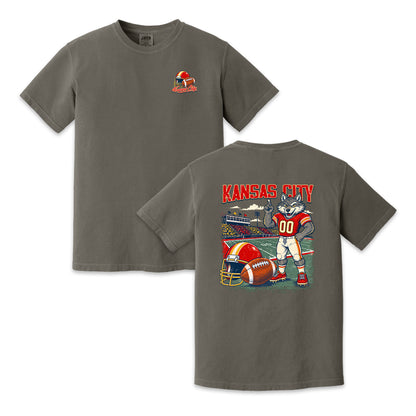 Kansas City Football Mascot Vintage Graphic T-Shirt