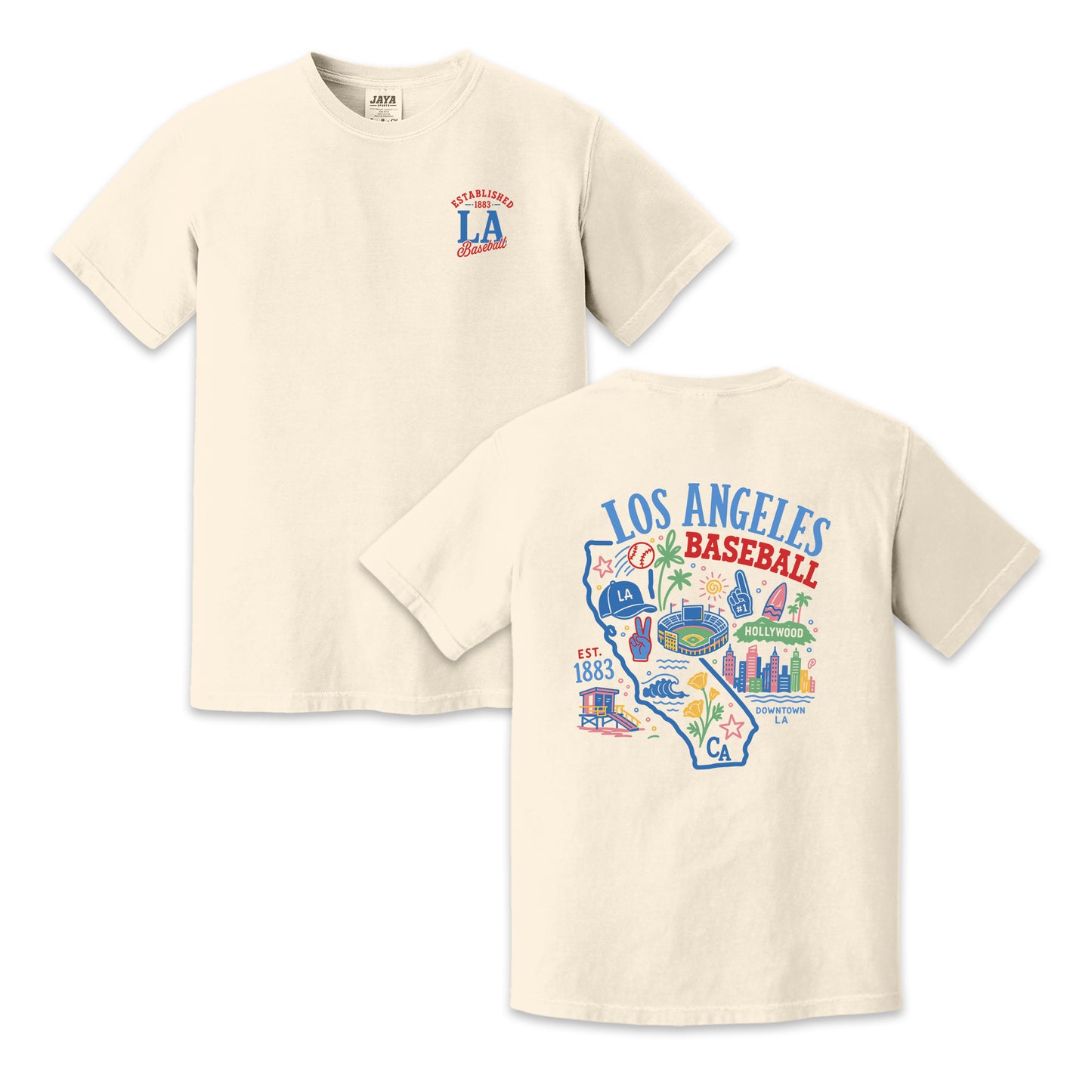 Los Angeles Baseball California Map T-Shirt