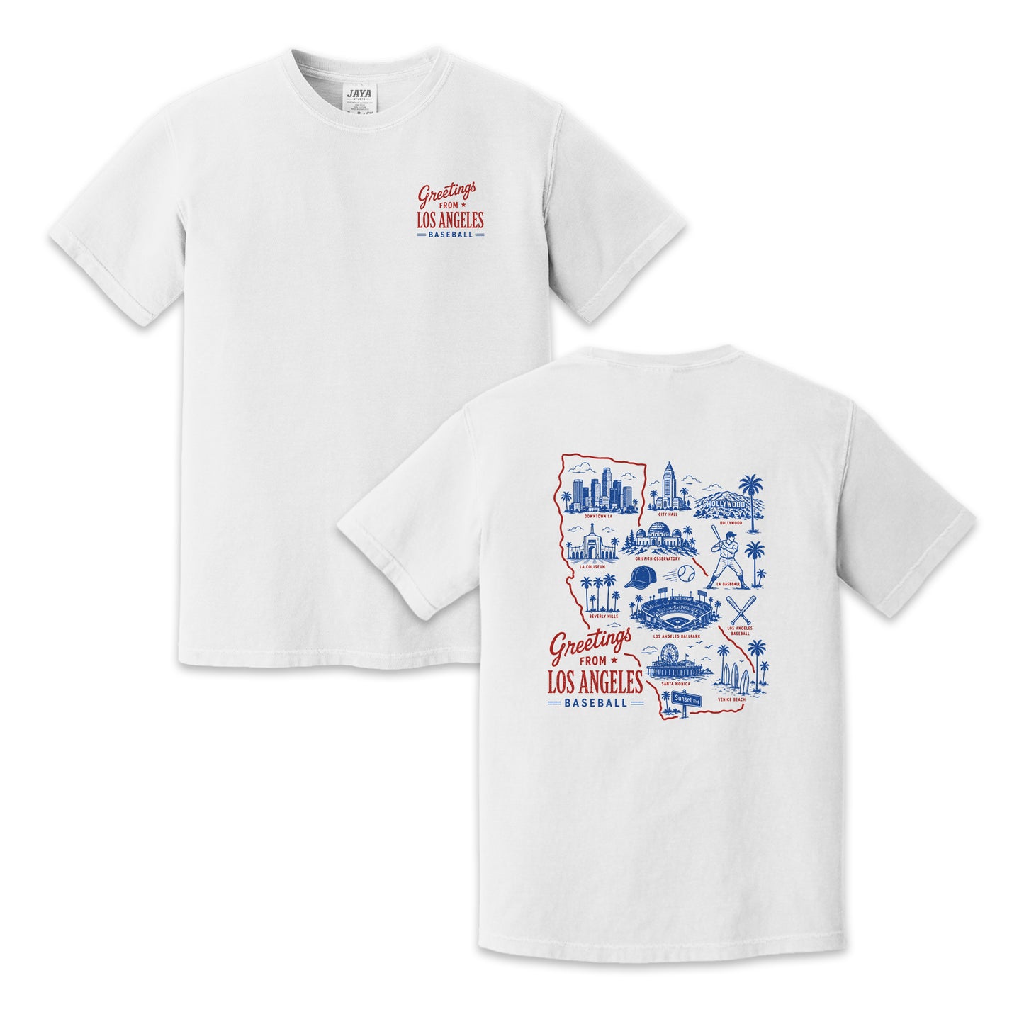 Los Angeles Baseball California Map T-Shirt