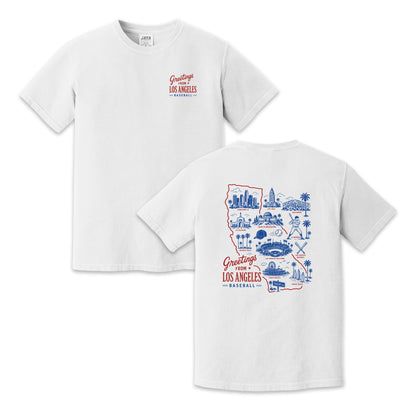 Los Angeles Baseball California Map T-Shirt