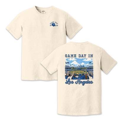 Vintage Los Angeles Baseball Game Day Stadium Crowd T-Shirt