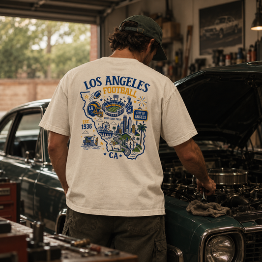 Los Angeles Football California Map Graphic T-Shirt
