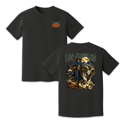 Los Angeles Football Halloween Ram Vintage Graphic T-Shirt