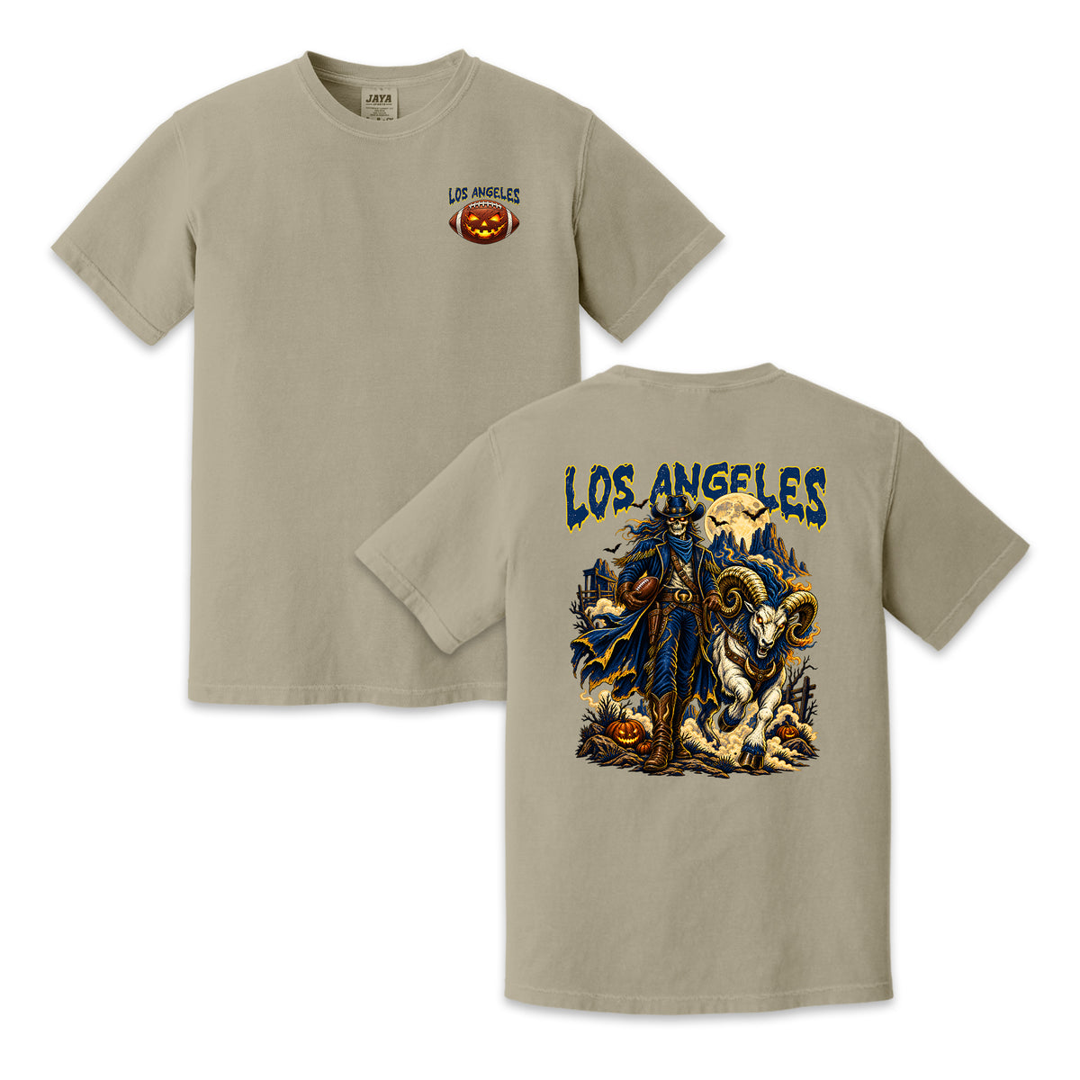 Los Angeles Football Halloween Ram Vintage Graphic T-Shirt
