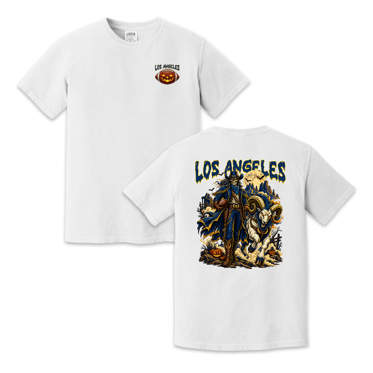 Los Angeles Football Halloween Ram Vintage Graphic T-Shirt