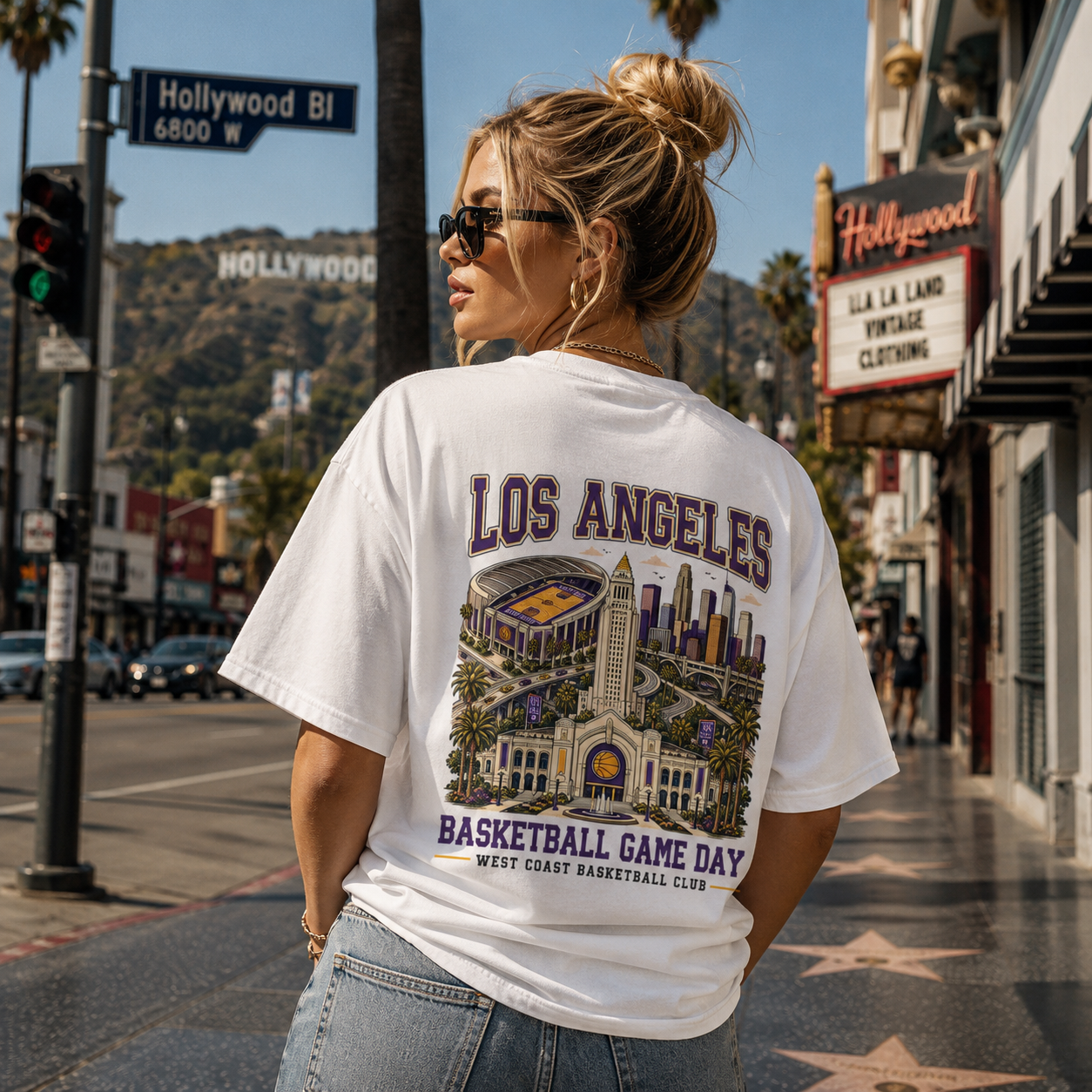Los Angeles Basketball Two Sided T-Shirt