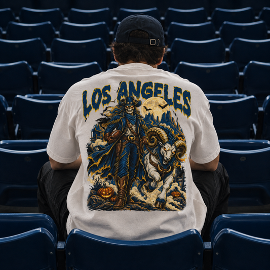 Los Angeles Football Halloween Ram Vintage Graphic T-Shirt