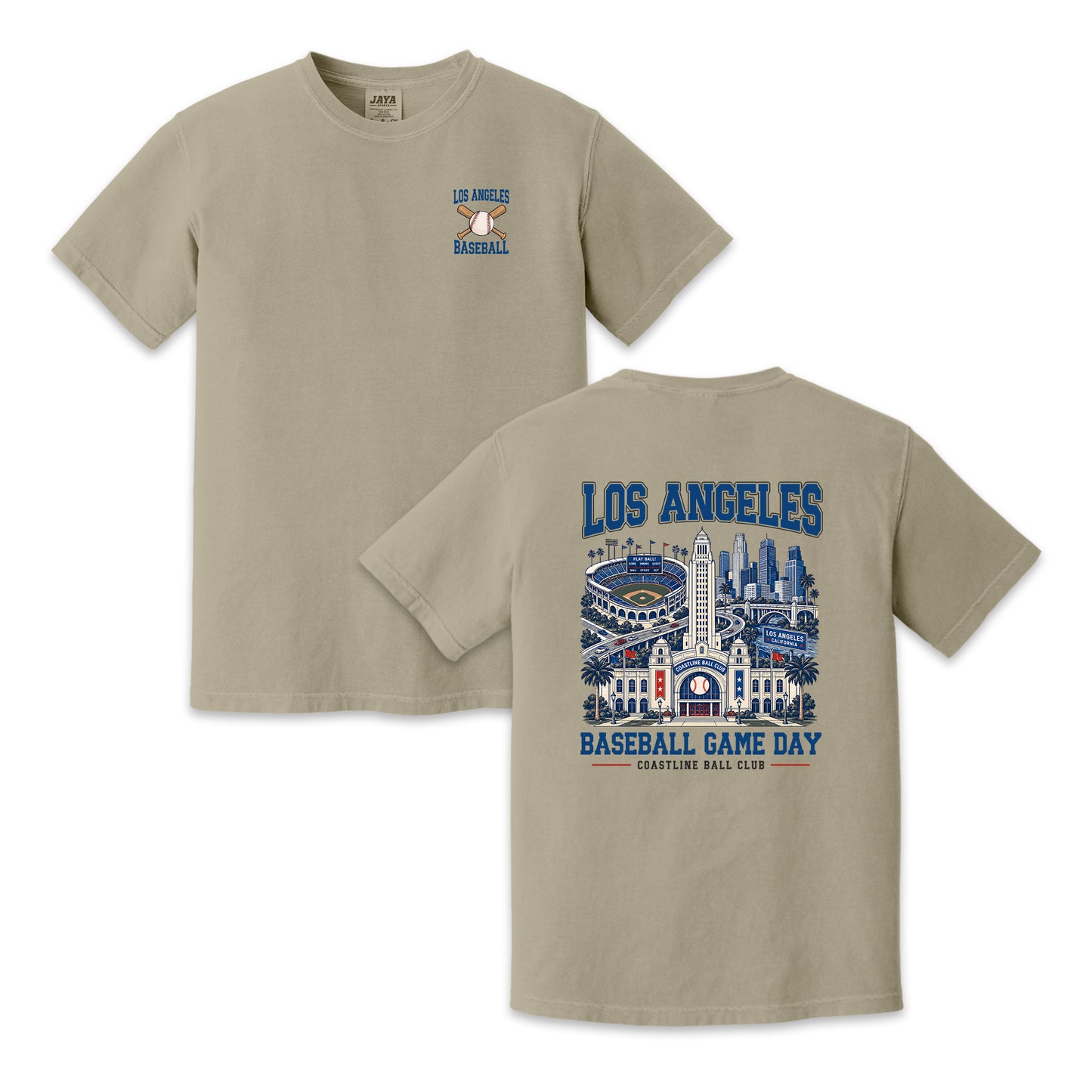 Los Angeles Baseball Game Day Two Sided T-Shirt