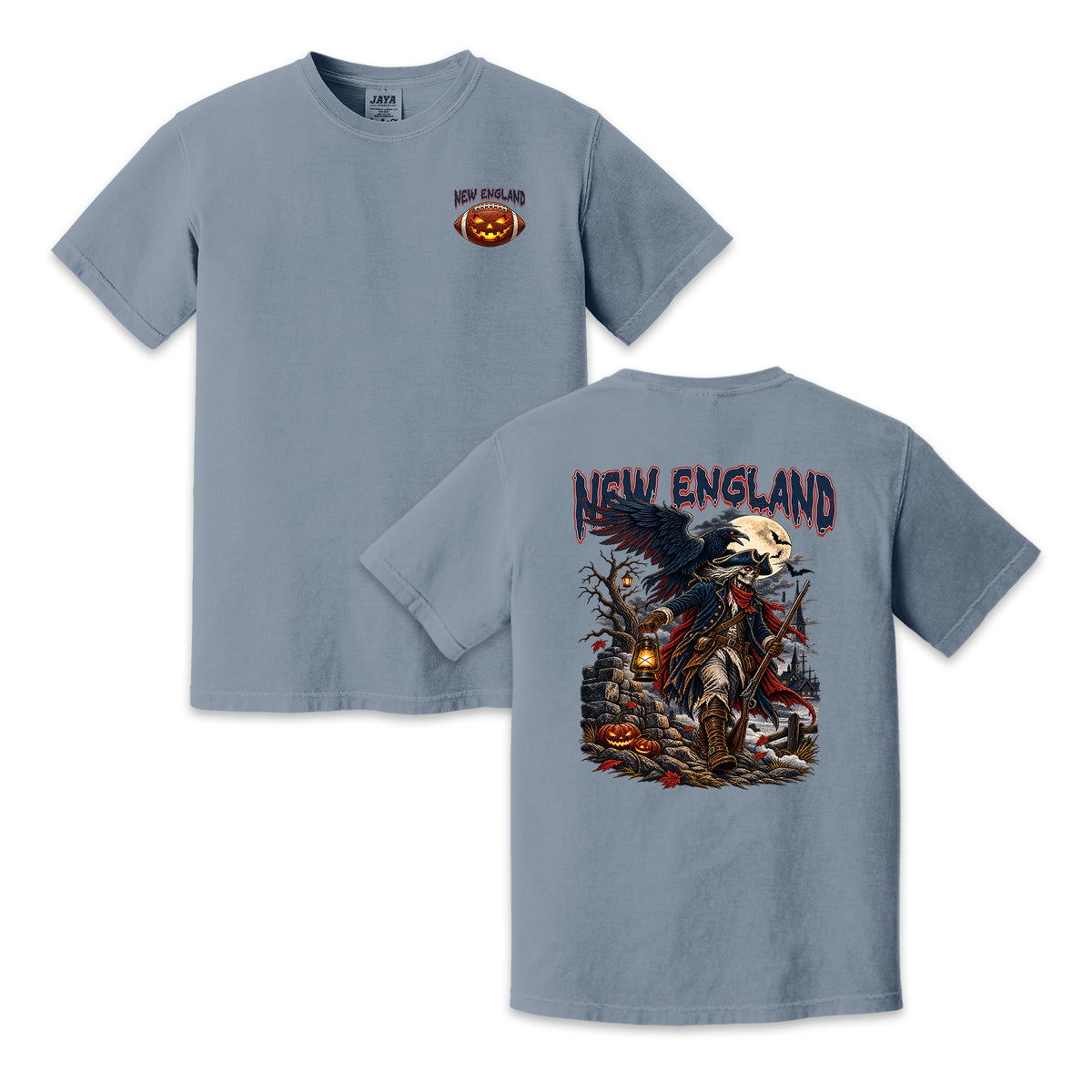 New England Football Halloween Minuteman Vintage Graphic T-Shirt