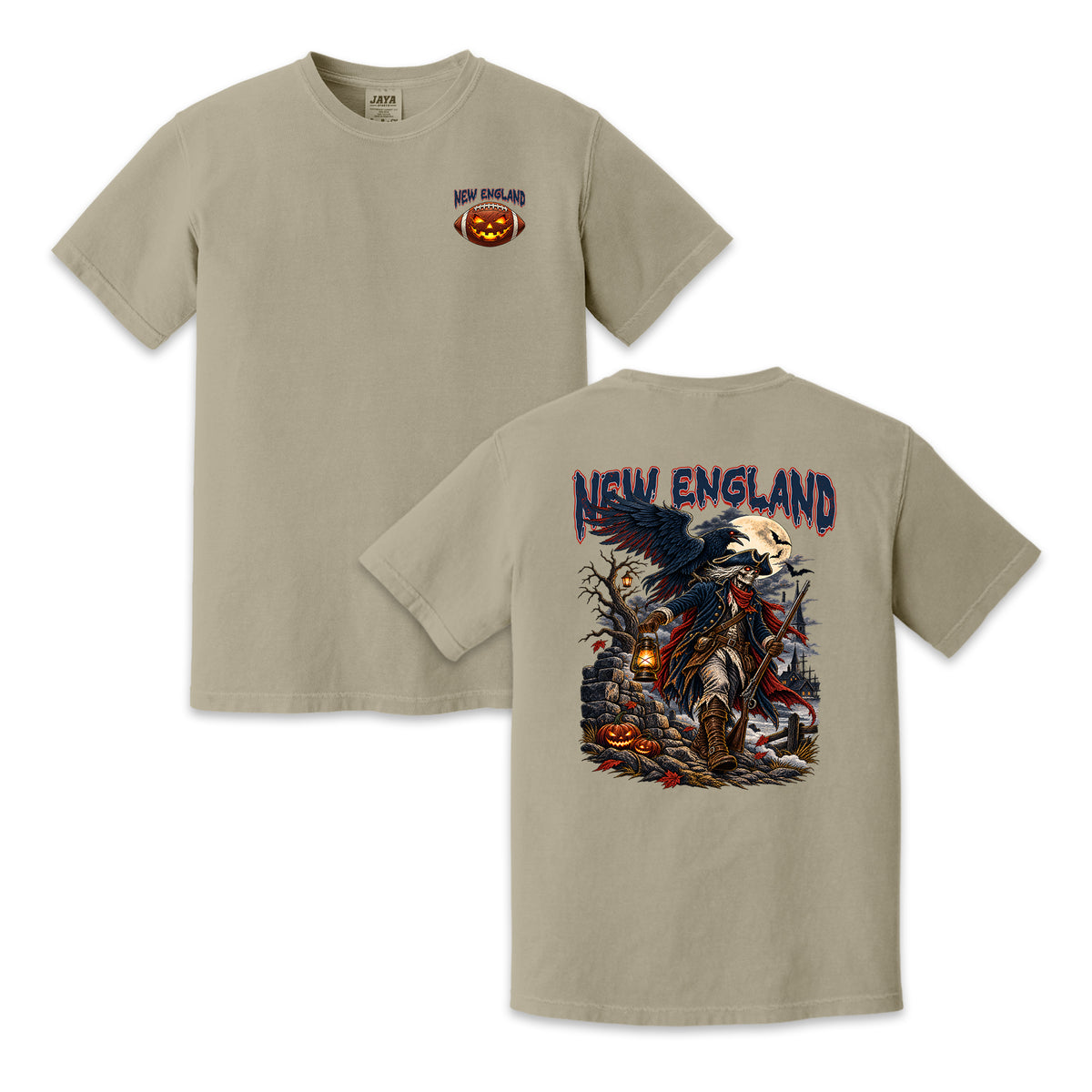 New England Football Halloween Minuteman Vintage Graphic T-Shirt
