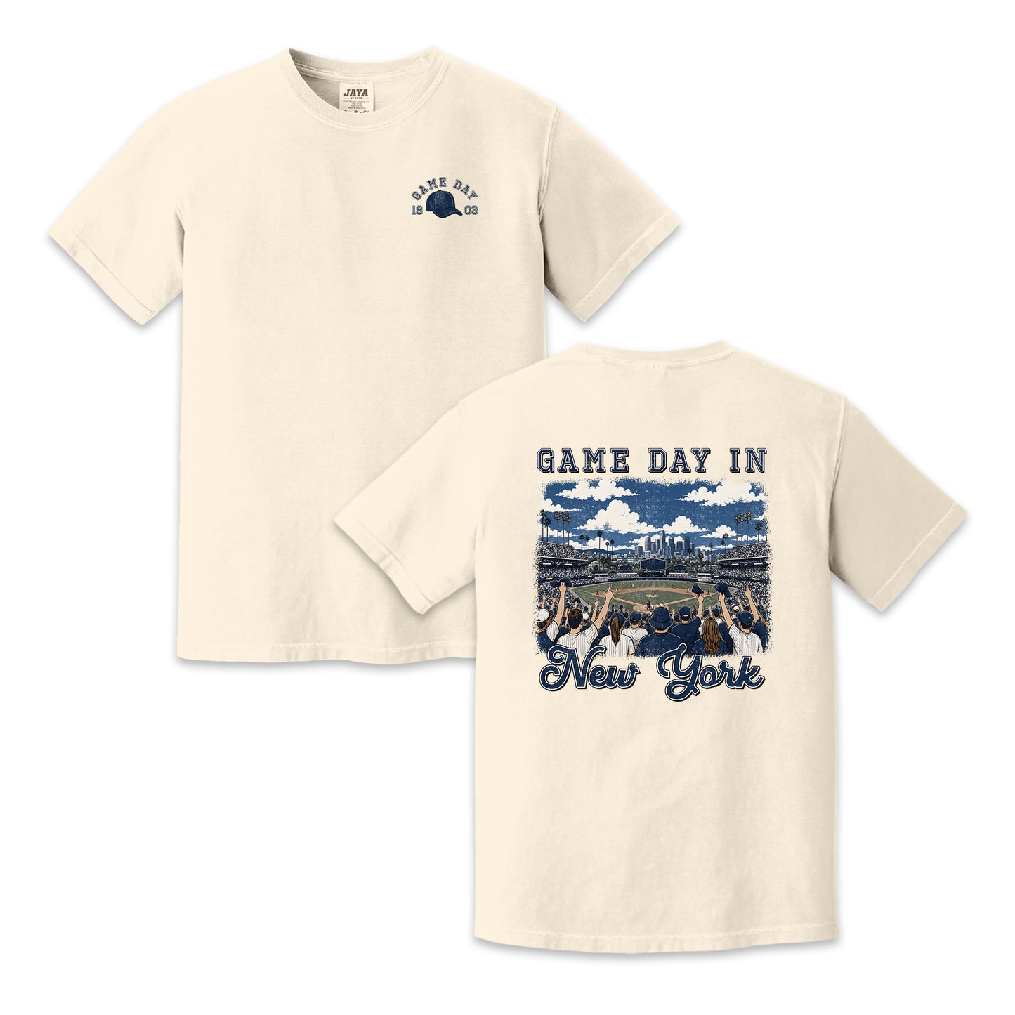 Vintage New York Baseball Game Day Stadium Crowd T-Shirt