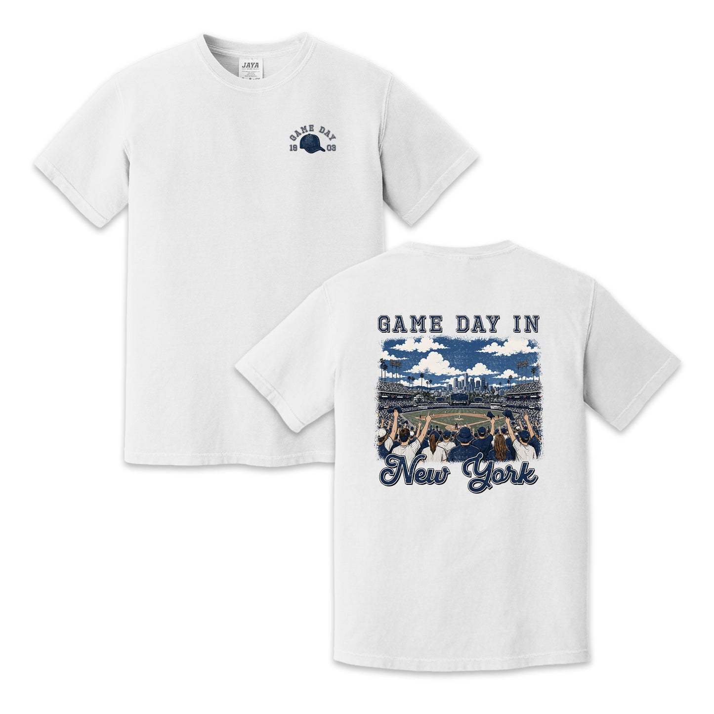 Vintage New York Baseball Game Day Stadium Crowd T-Shirt