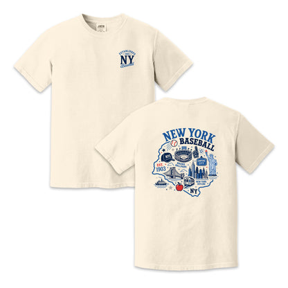 New York Baseball New York Map T-Shirt