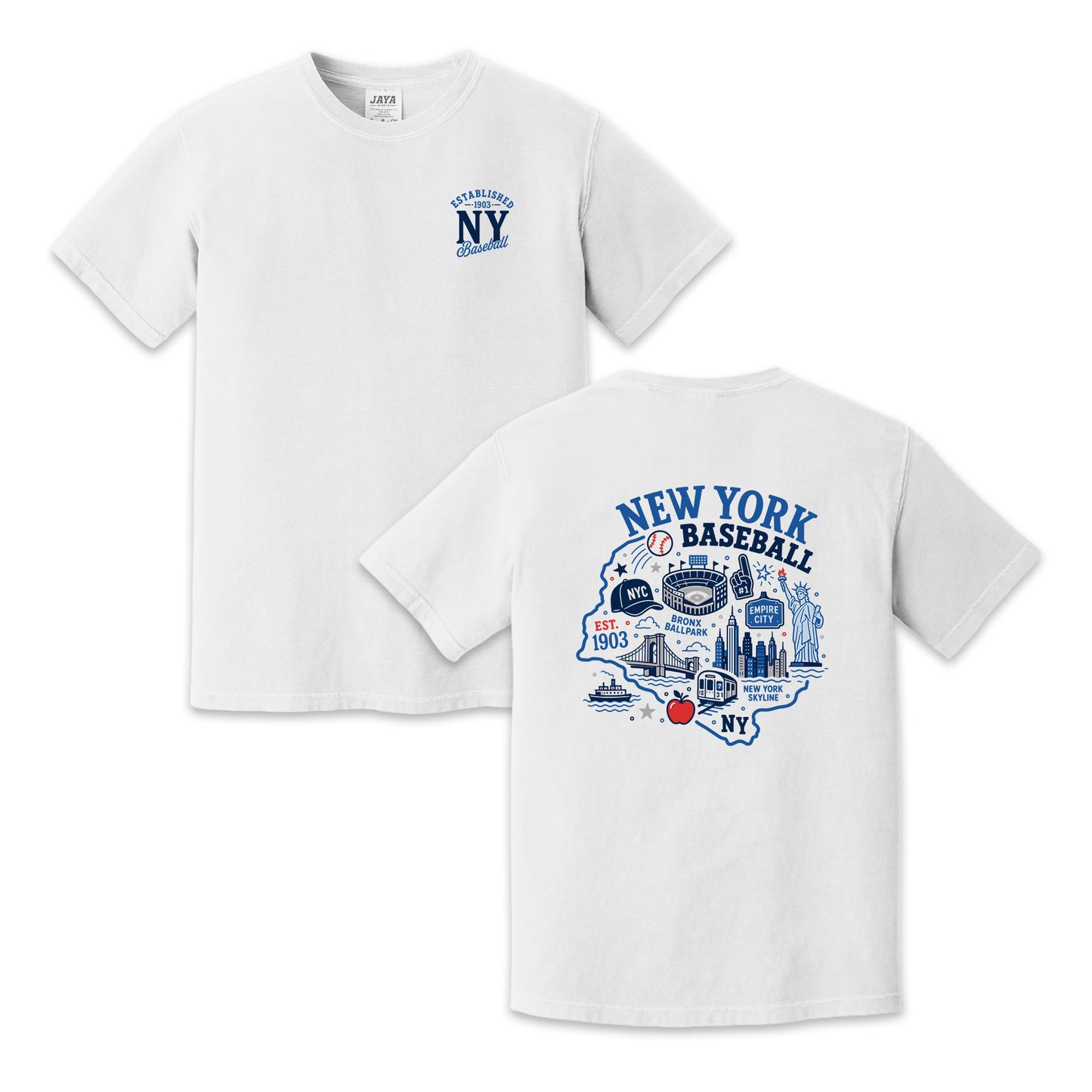New York Baseball New York Map T-Shirt