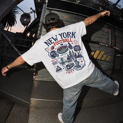 New York Football New York Map Graphic T-Shirt