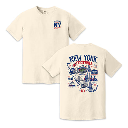 New York Football New York Map Graphic T-Shirt