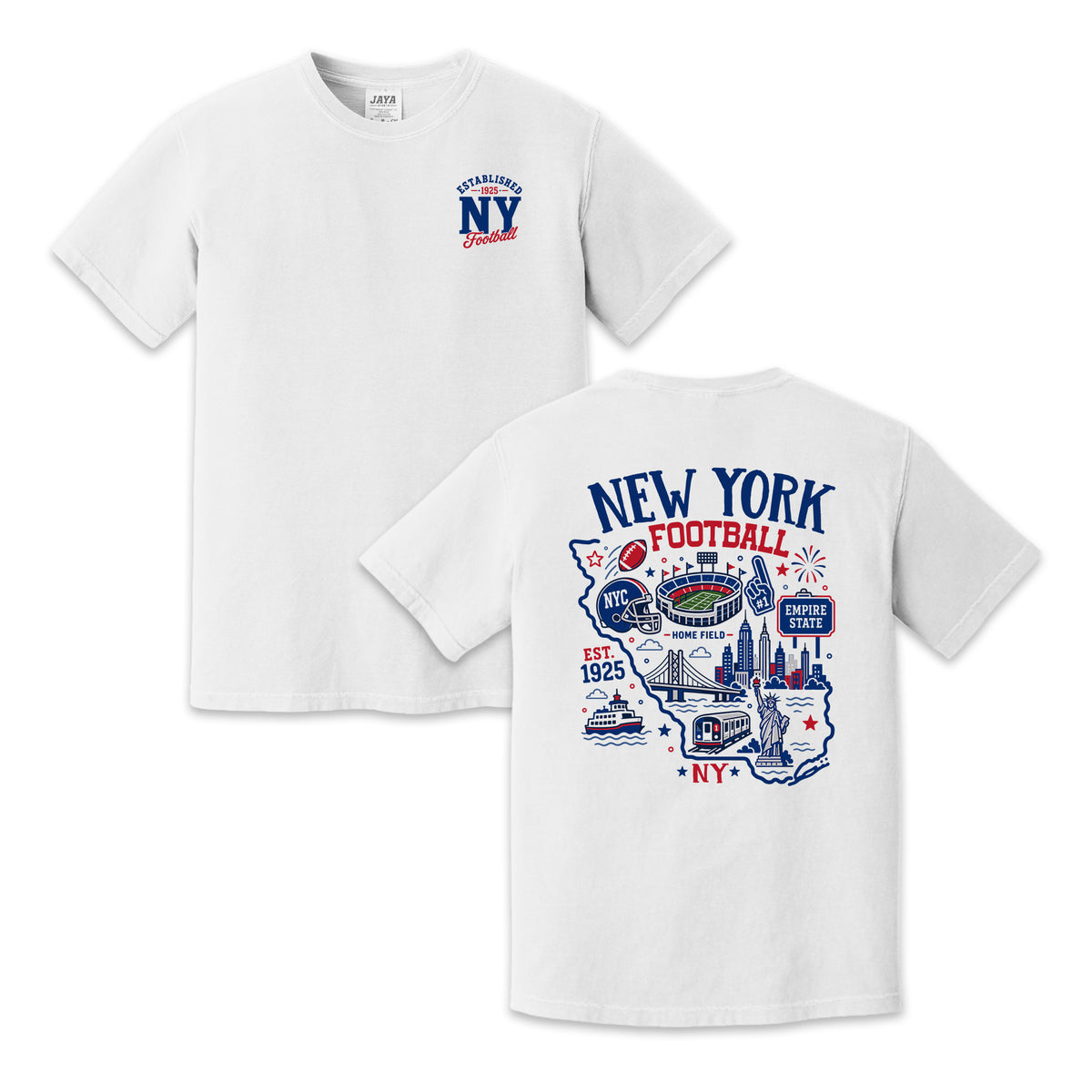 New York Football New York Map Graphic T-Shirt