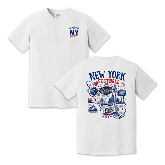 New York Football New York Map Graphic T-Shirt
