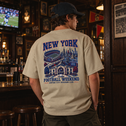 New York Football Weekend Vintage Graphic T-Shirt