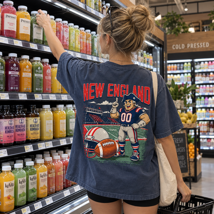 New England Football Patriot Vintage Graphic T-Shirt