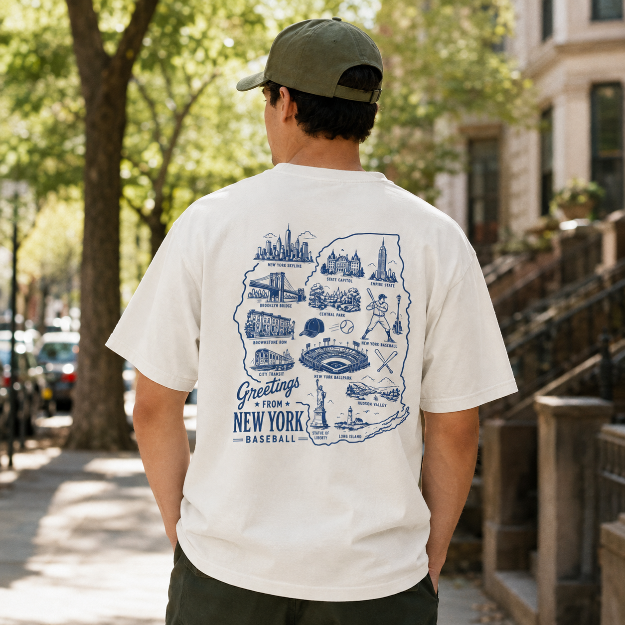 New York Baseball New York Map T-Shirt