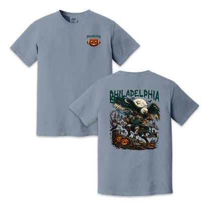 Philadelphia Football Halloween Eagle Vintage Graphic T-Shirt